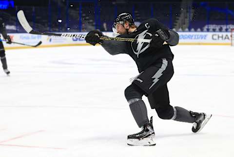 Steven Stamkos #91 of the Tampa Bay Lightning. (Photo by Mike Ehrmann/Getty Images)