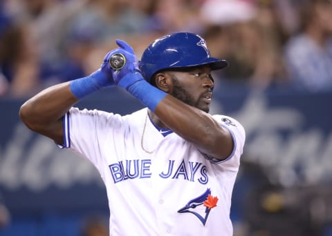 TORONTO, ON – MAY 12: Anthony Alford #30 of the Toronto Blue Jays bats in the second inning during MLB game action against the Boston Red Sox at Rogers Centre on May 12, 2018 in Toronto, Canada. (Photo by Tom Szczerbowski/Getty Images) *** Local Caption *** Anthony Alford