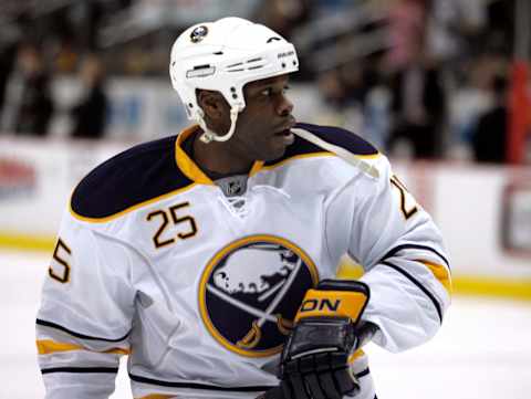 Mike Grier #25, Buffalo Sabres (Photo by Justin K. Aller/Getty Images)