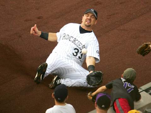 Colorado Rockies outfielder Larry Walker. (Photo by Jon Soohoo/Getty Images)