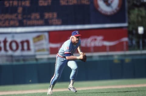 BALTIMORE, MD: Buddy Bell of the Texas Rangers circa 1983 charges the plate against the Baltimore Orioles at Memorial Stadium in Baltimore, Maryland. Memorial S (Photo by Owen Shaw/Getty Images)