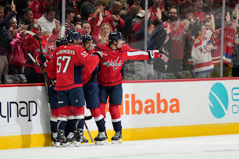 Erik Gustafsson, Evgeny Kuznetsov, Trevor van Riemsdyk, Dylan Strome, Washington Capitals (Photo by Jess Rapfogel/Getty Images)