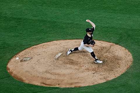 Chicago White Sox pitcher Carlos Rodon threw a no-hitter vs. the Indians. Mandatory Credit: Kamil Krzaczynski-USA TODAY Sports