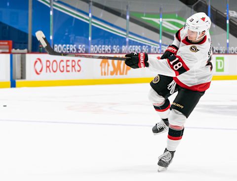 Tim Stutzle #18 of the Ottawa Senators (Photo by Rich Lam/Getty Images)