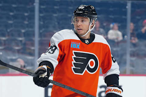 Cam Atkinson finally returns to action for the Flyers. (Photo by Mitchell Leff/Getty Images)