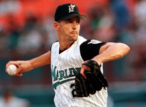 Florida Marlins pitcher Kevin Brown (Photo by RHONA WISE/AFP via Getty Images)