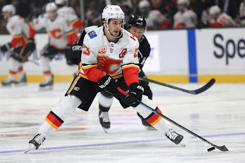 Sean Monahan #23 of the Calgary Flames (Photo by Sean M. Haffey/Getty Images)