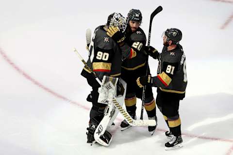 Robin Lehner #90 of the Vegas Golden Knights (Photo by Bruce Bennett/Getty Images)