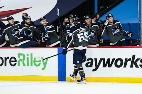 Winnipeg Jets, Mark Scheifele #55, (Mandatory Credit: Terrence Lee-USA TODAY Sports)