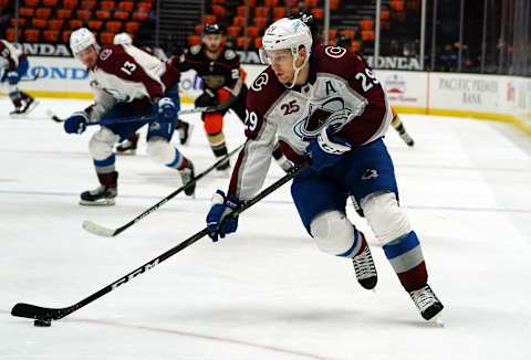 Colorado Avalanche center Nathan MacKinnon (29). Mandatory Credit: Gary A. Vasquez-USA TODAY Sports