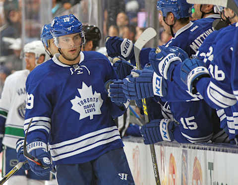 TORONTO, ON – NOVEMBER 14: Joffrey Lupul #19 of the Toronto Maple Leafs   (Photo by Claus Andersen/Getty Images)