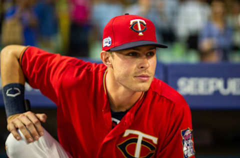 SAN JUAN, PUERTO RICO – APRIL 17: Max Kepler #26 of the Minnesota Twins looks on against the Cleveland Indians at Hiram Bithorn Stadium on Tuesday, April 17, 2018 in San Juan, Puerto Rico. (Photo by Brace Hemmelgarn/Minnesota Twins/Getty Images) *** Local Caption *** Max Kepler