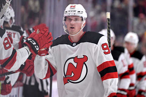 New Jersey Devils forward Graeme Clarke (92): Eric Bolte-USA TODAY Sports