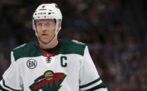 DENVER, COLORADO – JANUARY 23: Mikko Koivu #9 of the Minnesota Wild plays the Colorado Avalanche at the Pepsi Center on January 23, 2019 in Denver, Colorado. (Photo by Matthew Stockman/Getty Images)