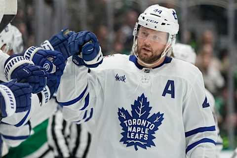 Morgan Rielly #44 of the Toronto Maple Leafs . (Photo by Sam Hodde/Getty Images)