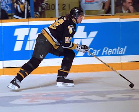 Jaromir Jagr #68, Pittsburgh Penguins (Photo by Graig Abel/Getty Images)