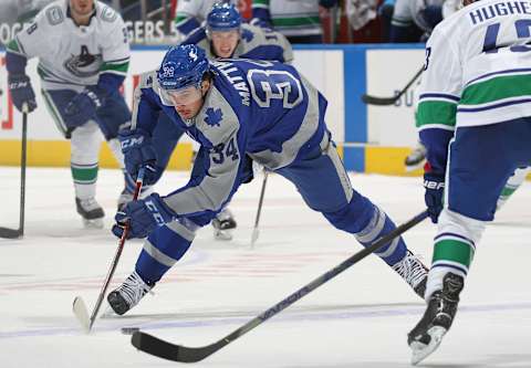 Auston Matthews #34 of the Toronto Maple Leafs. (Photo by Claus Andersen/Getty Images)