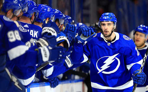 Cedric Paquette #13 of the Tampa Bay Lightning. (Photo by Mike Ehrmann/Getty Images)