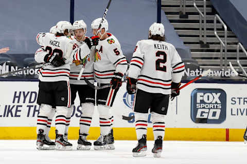 Brandon Hagel #38 of the Chicago Blackhawks. (Photo by Kirk Irwin/Getty Images)