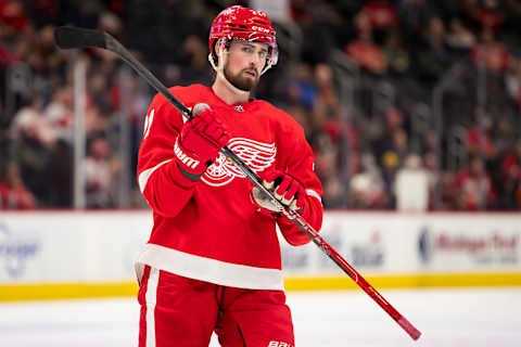 Dylan Larkin. Captain of the Detroit Red Wings. Mandatory Credit: Raj Mehta-USA TODAY Sports