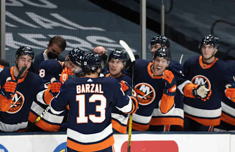 Mathew Barzal #13 of the New York Islanders. (Photo by Bruce Bennett/Getty Images)