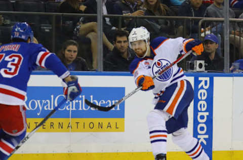 NEW YORK, NY – NOVEMBER 03: Adam Larsson #6 of the Edmonton Oilers skates against the New York Rangers at Madison Square Garden on November 3, 2016 in New York City. The Rangers defeated the Oilers 5-3. (Photo by Bruce Bennett/Getty Images)