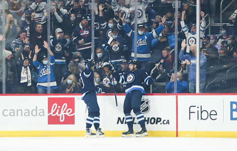 Winnipeg Jets, Pierre-Luc Dubois (80). Mandatory Credit: Terrence Lee-USA TODAY Sports