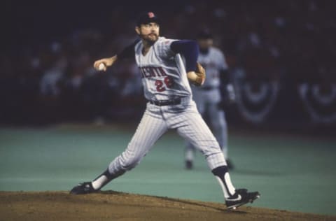 ST. LOUIS, MO – OCTOBER 22: St. Louis Cardinals’ pitcher Bert Blyleven #28 pitches against the Minnesota Twins during game five of the World Series at Busch Stadium on October 22, 1987 in St. Louis, Missouri. The Cardinals defeated the Twins 4-2 for the game but the Twins defeated the Cardinals 4 games to 3 to win the series. (Photo by Focus on Sport/Getty Images)