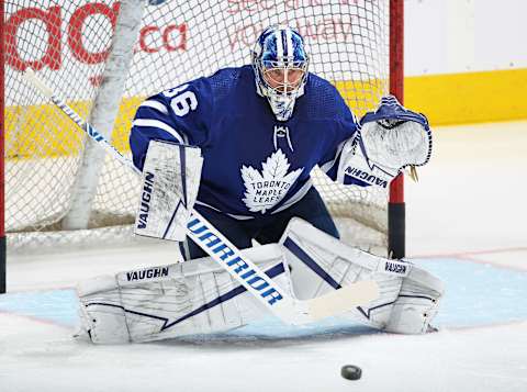 TORONTO, ON – APRIL 7: Jack Campbell #36 of the Toronto Maple Leafs . (Photo by Claus Andersen/Getty Images)