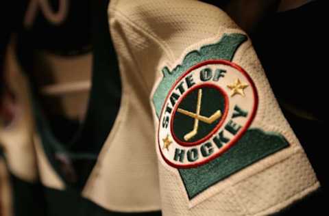 MINNEAPOLIS, MN – FEBRUARY 21: A detailed view of the jersey of Zach Parise #11 of the Minnesota Wild is seen in the locker room prior to the 2016 Coors Light Stadium Series game between the Chicago Blackhawks and the Minnesota Wild at TCF Bank Stadium on February 21, 2016 in Minneapolis, Minnesota. (Photo by Dave Sandford/NHLI via Getty Images)