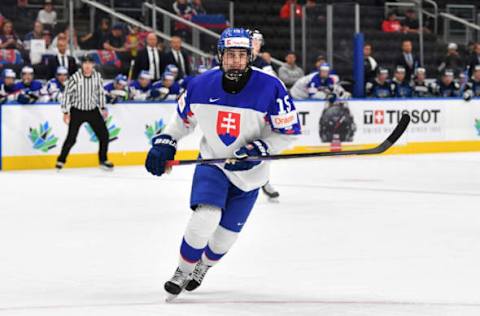 Dalibor Dvorsky #15, 2023 NHL Draft (Photo by Andy Devlin/ Getty Images)