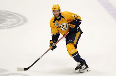 NASHVILLE, TN – JUNE 03: Calle Jarnkrok #19 of the Nashville Predators skates against the Pittsburgh Penguins in Game Three of the 2017 NHL Stanley Cup Final at Bridgestone Arena on June 3, 2017 in Nashville, Tennessee. (Photo by Justin K. Aller/Getty Images)