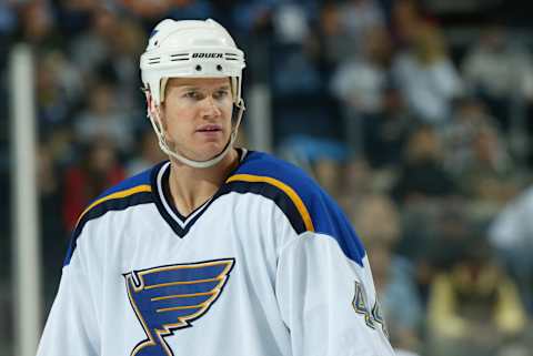 2004 Season: Player Chris Pronger of the St Louis Blues. (Photo by Bruce Bennett Studios via Getty Images Studios/Getty Images)