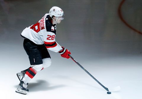 New Jersey Devils defenseman Damon Severson (28): Charles LeClaire-USA TODAY Sports