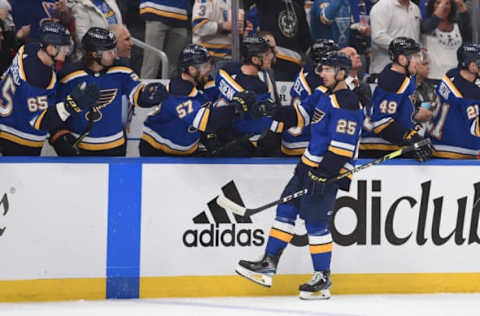 Jordan Kyrou #25 of the St. Louis Blues (Photo by Joe Puetz/Getty Images)