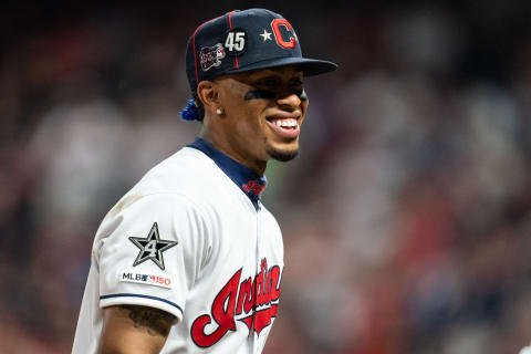 CLEVELAND, OH – JULY 09: American League All-Star Francisco Lindor #12 of the Cleveland Indians looks on during the 90th MLB All-Star Game on July 9, 2019 at Progressive Field in Cleveland, Ohio. (Photo by Brace Hemmelgarn/Minnesota Twins/Getty Images)