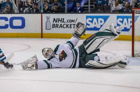 SAN JOSE, CA - APRIL 07: Minnesota Wild goaltender 