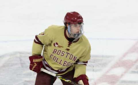 Aidan Hreschuk #7 of the Boston College Eagles (Photo by Richard T Gagnon/Getty Images)