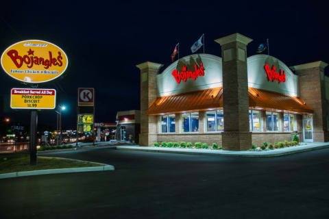 The front exterior of a Bojangles restaurant