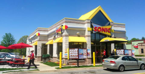 The front exterior of a Sonic restaurant