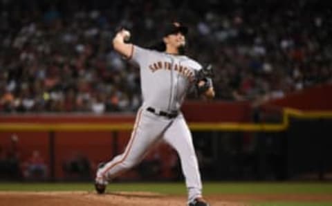 PHOENIX, AZ – JUNE 30: Dereck Rodriguez #57 of the San Francisco Giants delivers a pitch against the Arizona Diamondbacks at Chase Field on June 30, 2018 in Phoenix, Arizona. (Photo by Norm Hall/Getty Images)