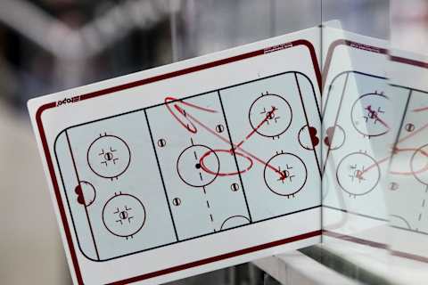 AUGSBURG, GERMANY – JANUARY 15: the blackboard during the DEL match between Augsburg Panther and Adler Mannheim at the Curt Frenzel Stadion on January 15, 2017, in Augsburg, Germany. (Photo by TF-Images/Getty Images)