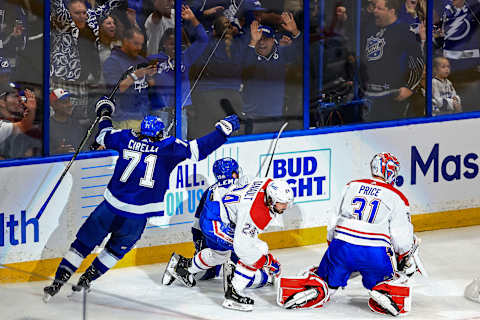 Anthony Cirelli #71 of the Tampa Bay Lightning. (Photo by Mike Ehrmann/Getty Images)