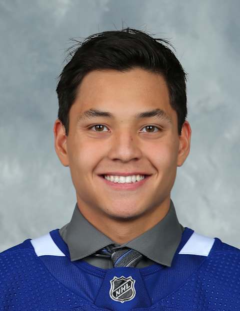 VANCOUVER, BRITISH COLUMBIA – JUNE 22: Nicholas Robertson, 53rd overall pick of the Toronto Maple Leafs, poses for a portrait during Rounds 2-7 of the 2019 NHL Draft at Rogers Arena on June 22, 2019 in Vancouver, Canada. (Photo by Andre Ringuette/NHLI via Getty Images)