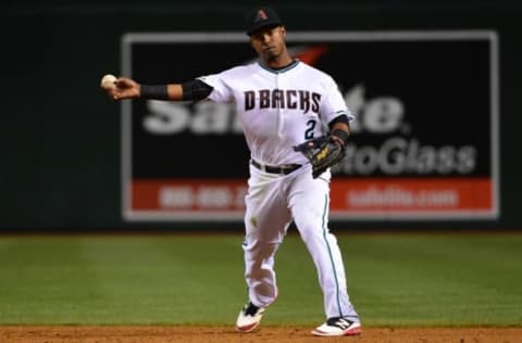 Apr 5, 2016; Phoenix, AZ, USA;Arizona Diamondbacks infielder Jean Segura (2) throws the ball to first base to make an out against the Colorado Rockies at Chase Field. The Arizona Diamondbacks won 11-6. Mandatory Credit: Jennifer Stewart-USA TODAY Sports. Fantasy Baseball.