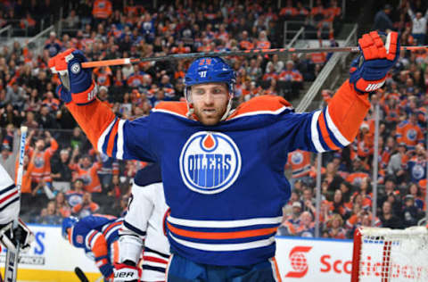 EDMONTON, AB – DECEMBER 31: Leon Draisaitl #29 of the Edmonton Oilers reacts after missing a scoring chance during the game against the Winnipeg Jets on December 31, 2018 at Rogers Place in Edmonton, Alberta, Canada. (Photo by Andy Devlin/NHLI via Getty Images)