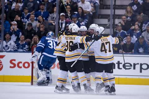 TORONTO, ON – APRIL 21: Boston Bruins (Photo by Julian Avram/Icon Sportswire via Getty Images)