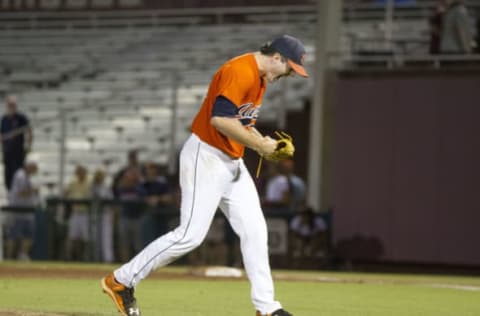 TALLAHASSEE, FL – JUNE 03: Auburn starting pitcher Casey Mize (32) after pitching a complete game and winning the game between the Tennessee Tech Golden Eagles and the Auburn Tigers at Dick Howser Stadium on Saturday, June 3rd, in Tallahassee, Florida. Auburn wins 5-3. (Photo by Logan Stanford/Icon Sportswire via Getty Images)