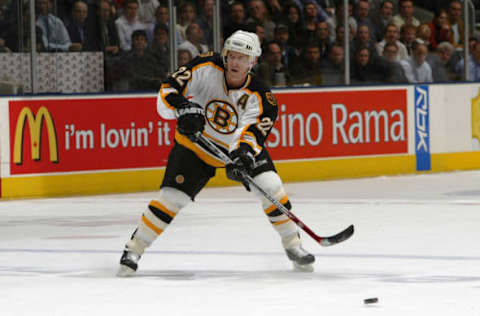 2005: Brian Leetch #22 of the Boston Bruins . (Photo By Dave Sandford/Getty Images)