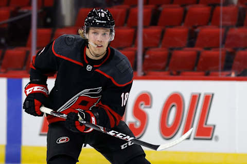 Ryan Dzingel #18 of the Carolina Hurricanes. (Photo by Jared C. Tilton/Getty Images)